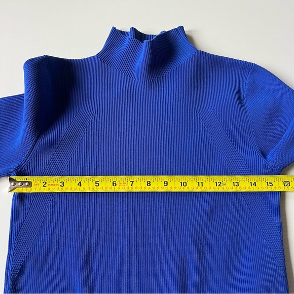 Helmut Lang Royal Blue Mock Neck Thumb hole Sweater Size M - Picture 8 of 11